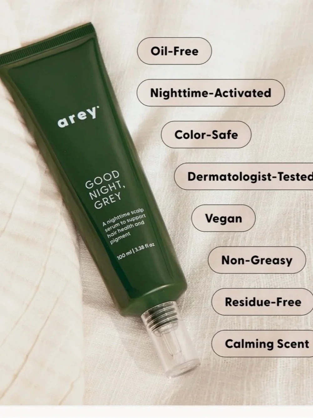 Arey Good Night Grey Nighttime Scalp Serum - Dark Green